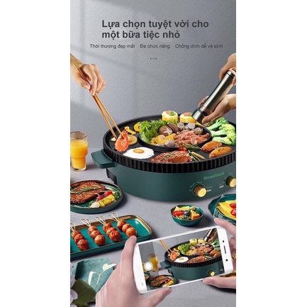 Chảo lẩu nướng 2in1 bàn tròn đa năng 898