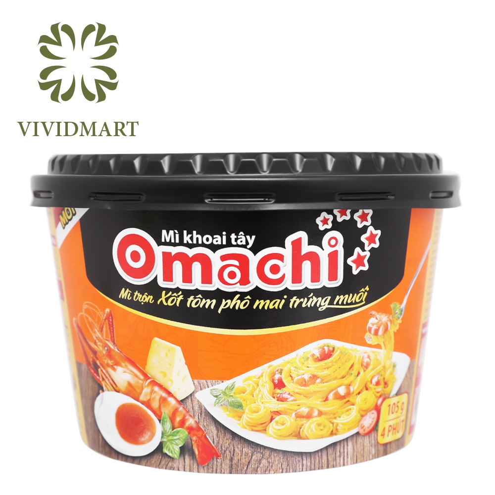 MÌ TÔ TRỘN OMACHI 2 VỊ XỐT SPAGHETTI, SỐT PHOMAI TRỨNG MUỐI – HỘP 105G - MASAN