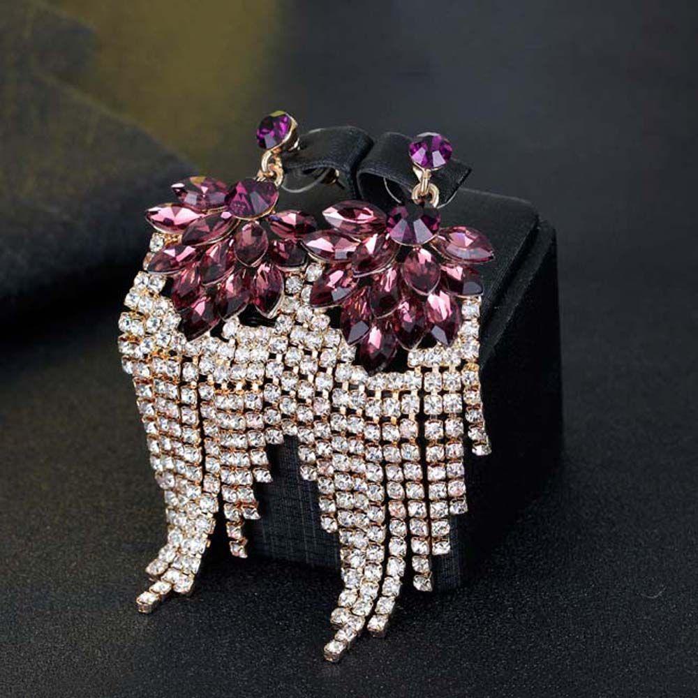 Bông Tai Dây Tua Dài Cỡ Lớn Thời Trang Dự Tiệc Cưới Cho Nữ|Bông Tai Dáng Dài Thiết Kế Xinh Xắn Thời Trang