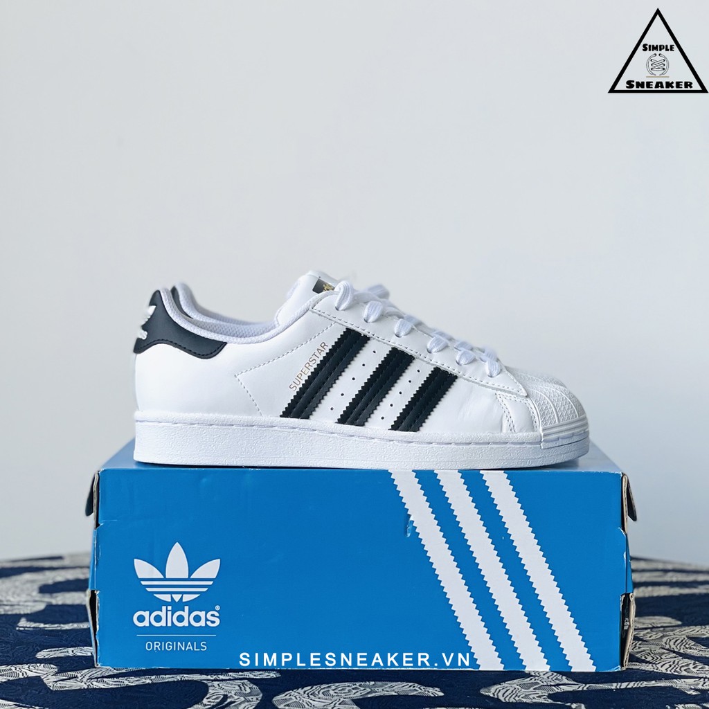 Giày Adidas Super Star🔴Hàng Chính Hãng🔴Giày Adidas Superstar Black White Tem Vàng Chuẩn Auth [EG4958] Simple Sneaker