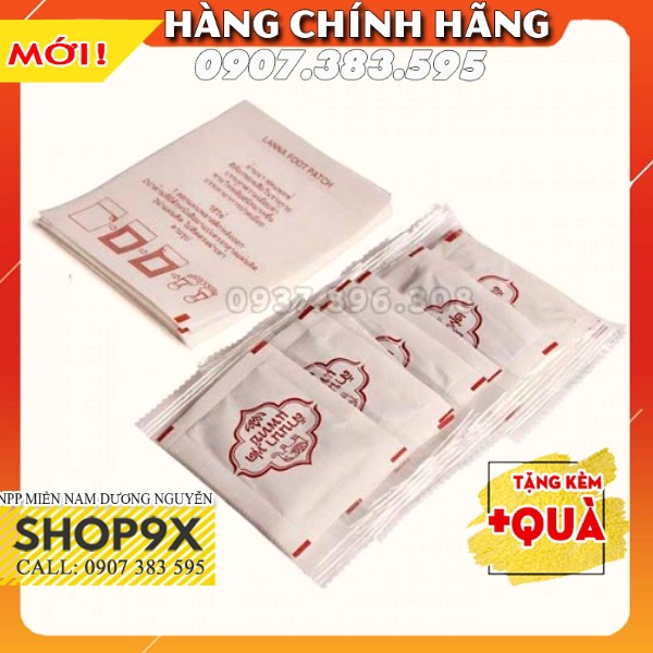 Miếng Dán Thải Độc Chân Thái Lan Lanna Foot Patch - Thải Độc Tố Lòng Bàn Chân Giảm Nhức Mỏi Ngủ Ngon (10 Miếng/ Bịch)