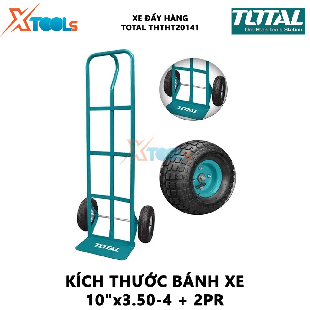 Xe đẩy hàng TOTAL THTHT20141 | xe kéo hàng Khả năng tải: 200kg Độ dày khung ống: 1.2x25mm Độ dày tấm thép: 3.5mm, dùng đ