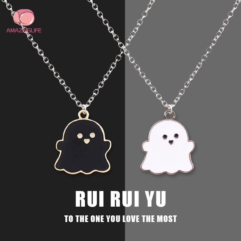 Dây Chuyền Kim Loại Mặt Hình Ma Hoạt Hình Đơn Giản Sáng Tạo