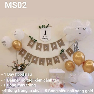 Set bóng trang trí sinh nhật phong cách Hàn Quốc