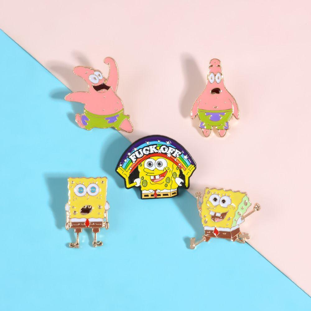 Huy Hiệu Cài Áo Hình Nhân Vật Hoạt Hình Patrick Star Bằng Hợp Kim Phong Cách Hàn Quốc