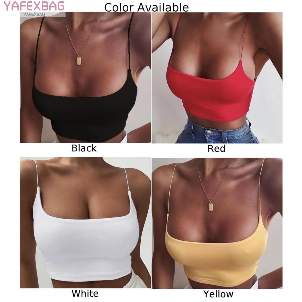 Crop Tops Womens Vest Comfortable Plus Size Solid Color Spaghetti Strap