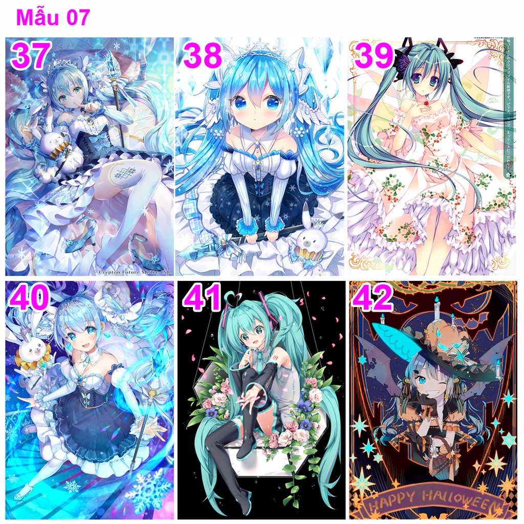 Poster/tranh dán tường anime Vocaloid nhân vật Hatsune MIKU