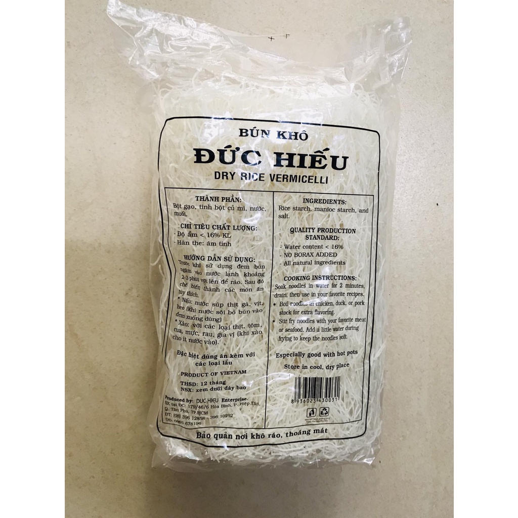 Khuyến mãi 01 cây Bún khô Đức Hiếu 6kg