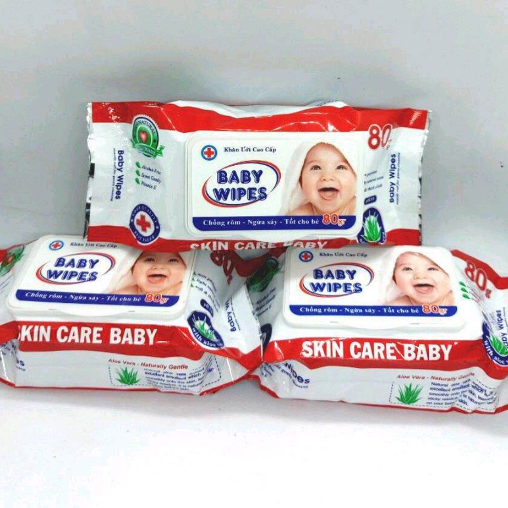 Combo 10 gói khăn ướt Baby Wipes 80g