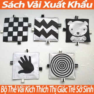 Bộ thẻ vải kích thích thị giác trẻ sở sinh từ 0 – 12 tháng tuổi  [chuẩn phương pháp montessori]