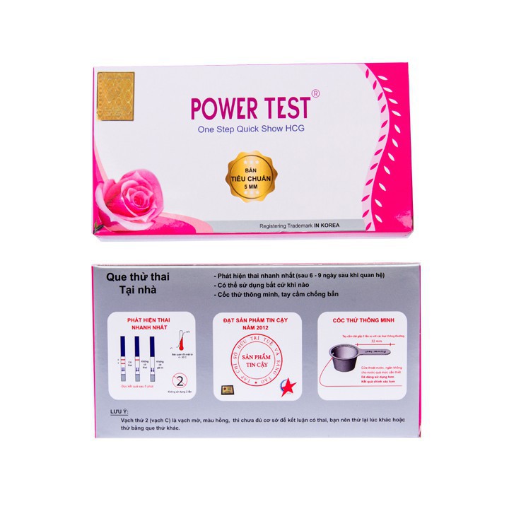 Combo 3 Que thử thai Powertest - Que thử thai phát hiện sớm - Test thử thai nhanh, hiệu quả tức thì - Che tên sản phẩm