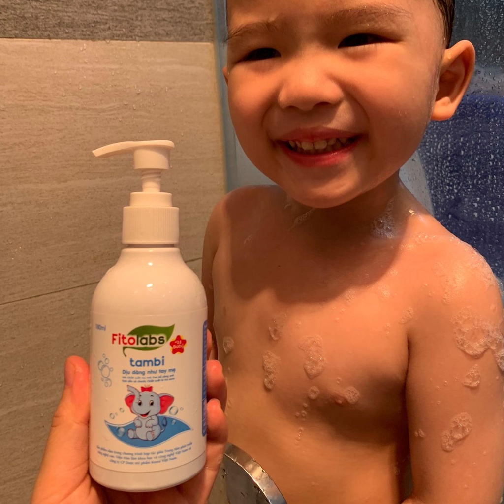 Sữa tắm Gội Thảo Dược Fitolabs Tambi Giúp Làm Sạch Da, Duy Trì Độ Ẩm Tự Nhiên cho bé Chai 180ml