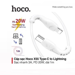 Cáp sạc iph.0ne 12 series pd 20w hoco x55 type-c to lightning dành cho iiph.0ne/lpad, sạc nhanh 3