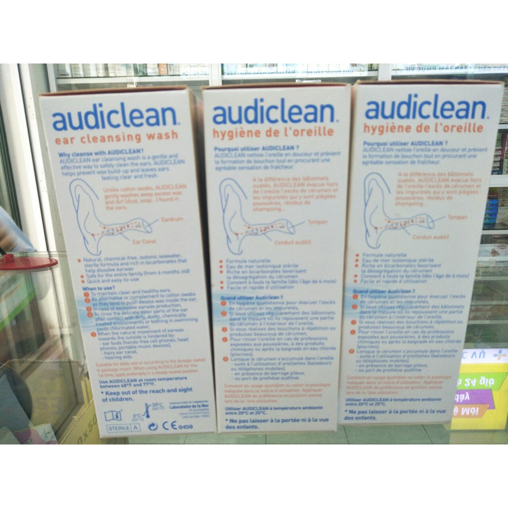 Nước rửa tai Audiclean - Hàng Pháp - Ear Cleansing Wash (60ml)