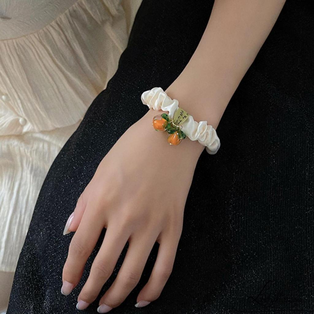 LD-Elastic Tie Hair Tendons, Fruit Decor High Elastic Rubber Rope Hair Ties, Casual Ponytail Head Accessory