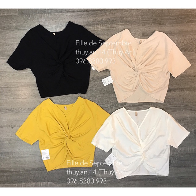 Áo tơ đũi xoắn eo lady