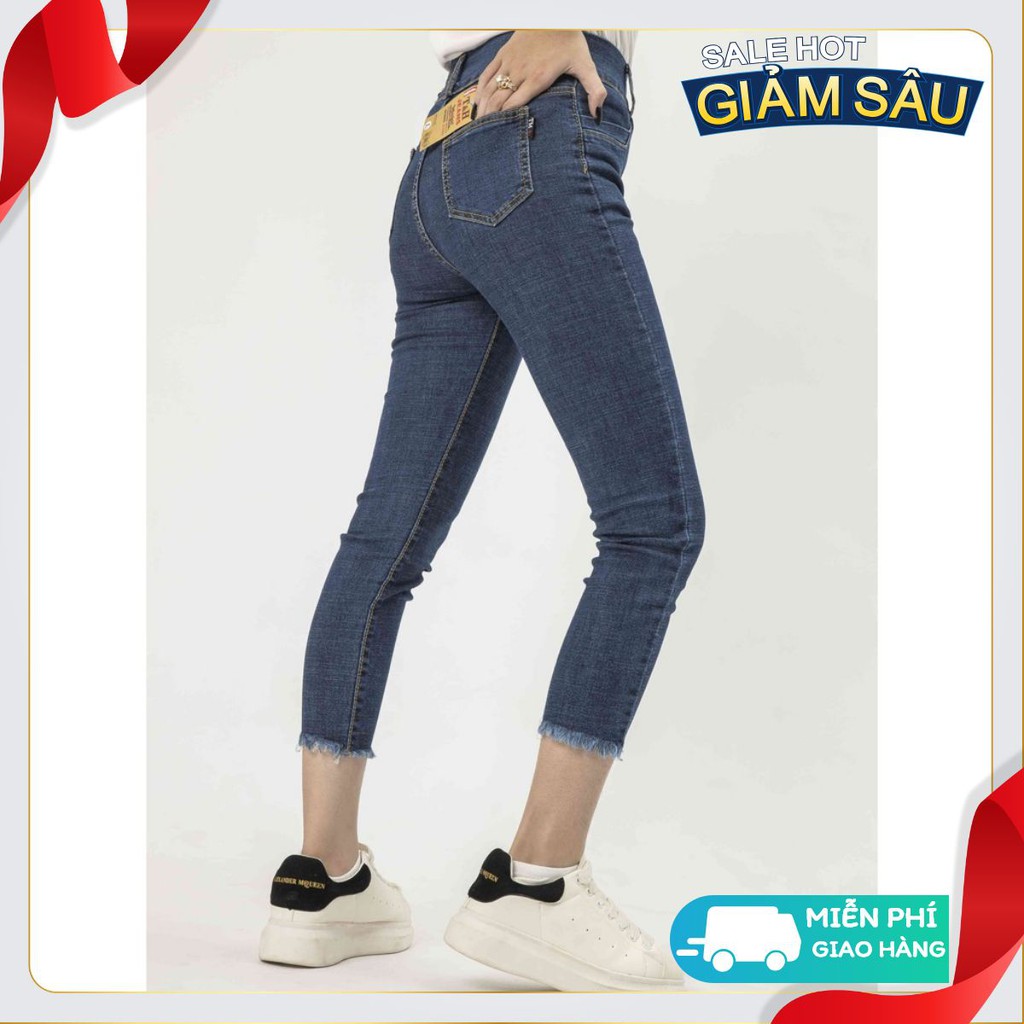 Quần Jean Nữ ôm 2 khuy cạp cao tôn dáng, quần bò Nữ trẻ trung năng động BAHAI_SHOP10