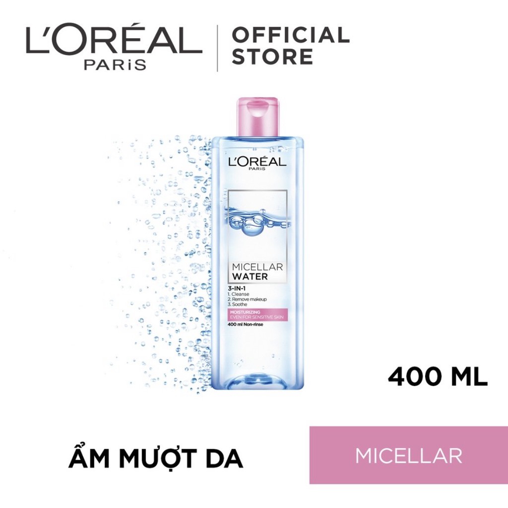 Nước tẩy trang cho mọi loại da L'Oreal Paris 3-in-1 Micellar Water 400ml | BigBuy360 - bigbuy360.vn