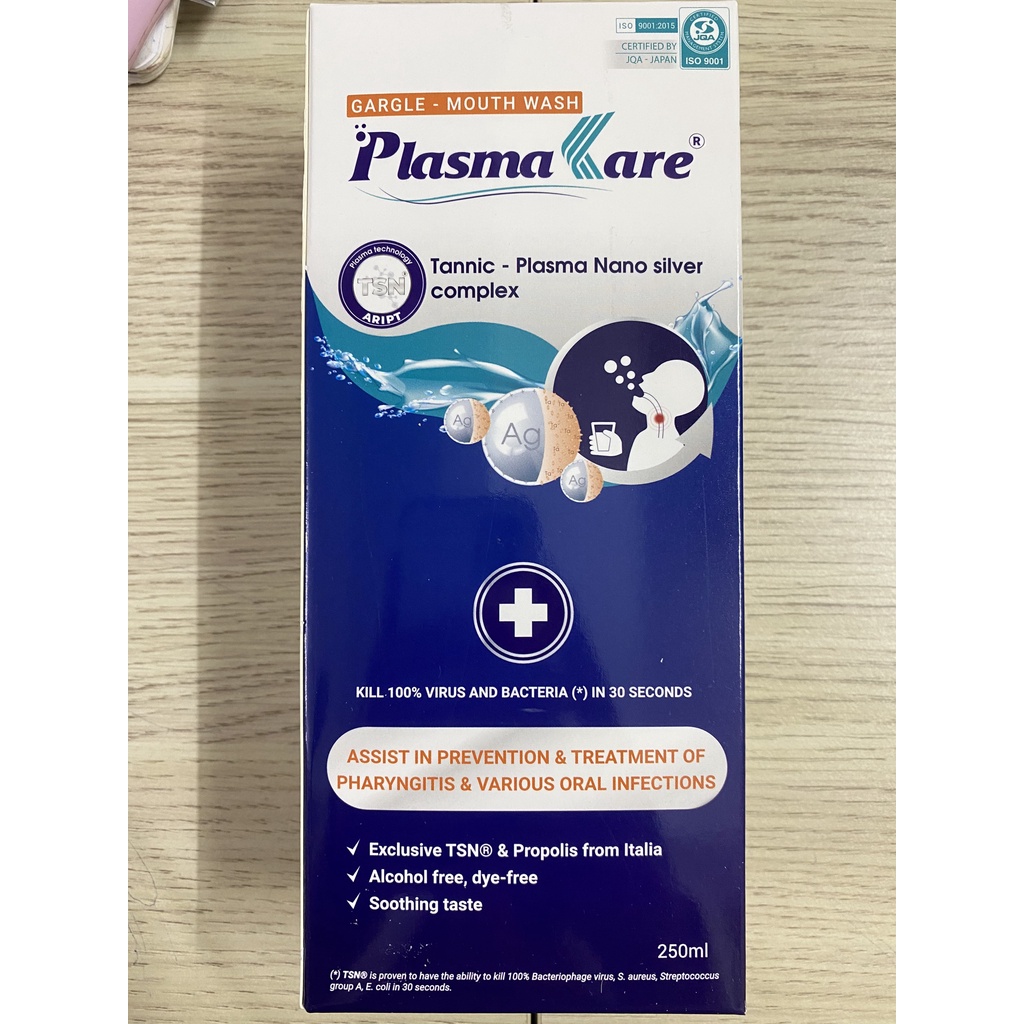 Nước súc họng miệng Plasmakare giảm ho, rát họng, amidan, ho, khản tiếng.suckhoechomoinha