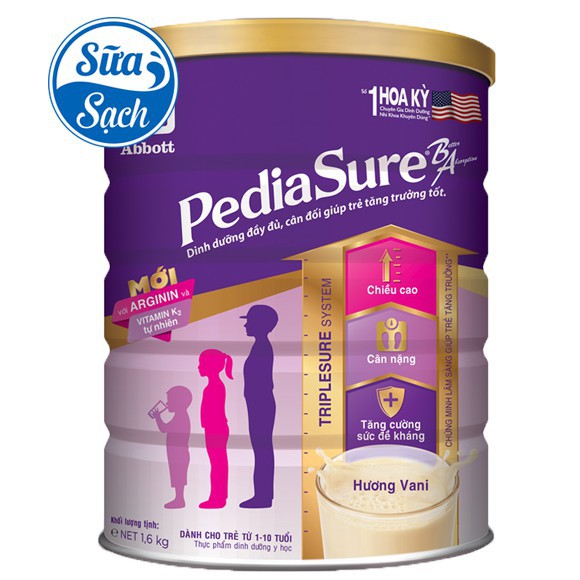 [GIÁ TỐT] Sữa Bột Pediasure B/A Hương Vani 1.6kg date mới