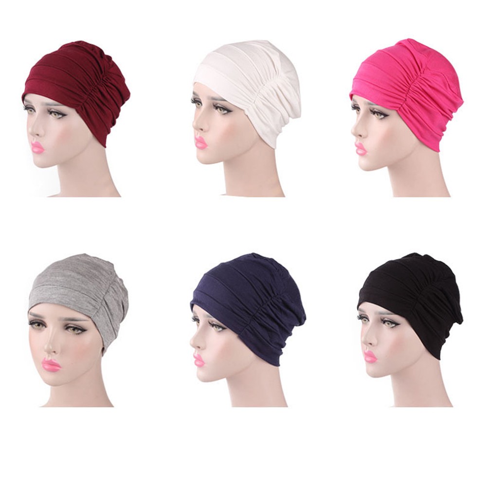 Mũ Beanie Cotton Màu Trơn Chống Rụng Tóc H34