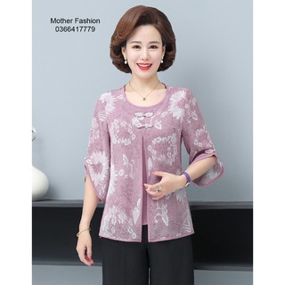 Áo nữ trung niên, áo nữ trung tuổi, áo hè nữ trung tuổi, áo tặng mẹ, tặng bà lịch sự MF48