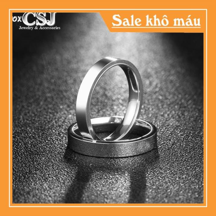 [ Siêu SALE ] nhẫn trơn inox cao cấp sáng đẹp - khắc tên theo yêu cầu - số lượng 01 chiếc