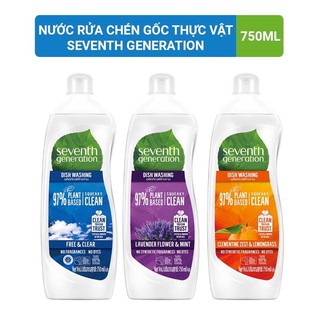 [SENVENTH GENERATION] Nước rửa chén gốc thực vật Seventh Generation Free & Clear - Chai 750ml