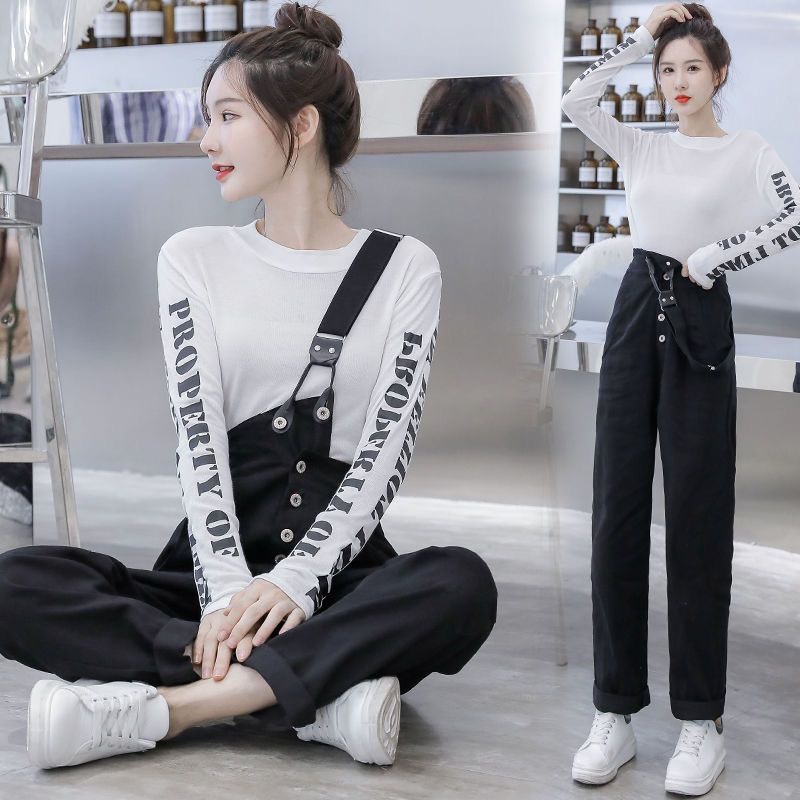 Quần Denim Dáng Rộng 1 Dây Màu Đen Thời Trang Hàn Quốc | Smide Clothing
