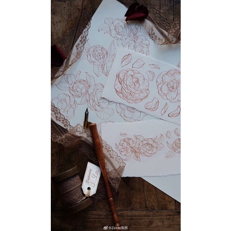 [Chiết theo chu kỳ loop 35cm] họa tiết  CAMELLIA (I4)