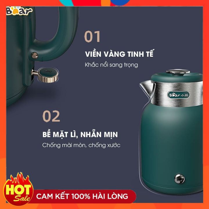 CHÍNH HÃNG Ấm Siêu Tốc 1.5 Lít Bear ZDH-C15C1_Bình Đun Nước_Siêu Tốc_Giữ ẤmChính Hãng Bảo Hành 18 Tháng