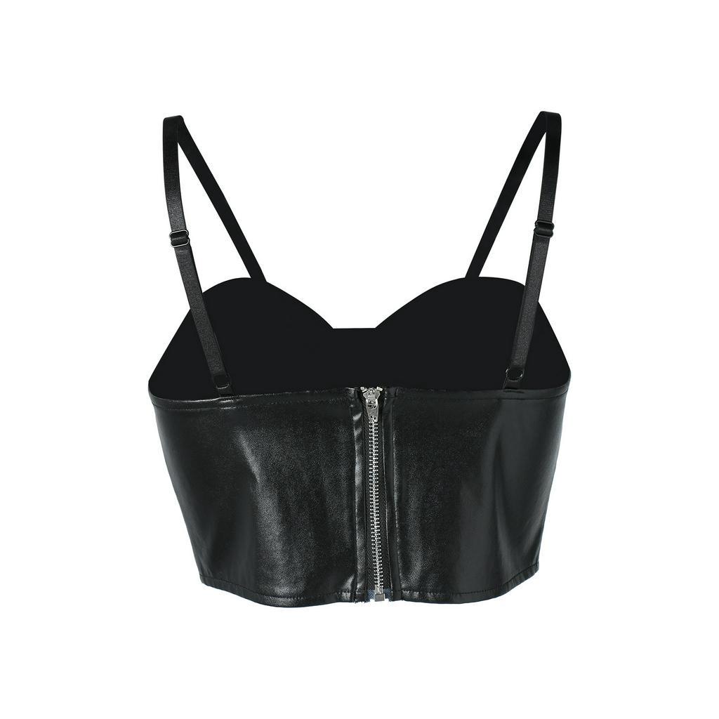 Áo hai dây Da Pu Khoét Sâu Quyến Rũ Cho Nữ