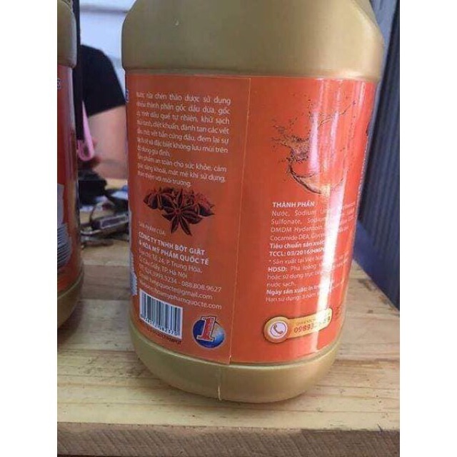 Nước rửa chén thảo dược tinh dầu quế 3,2L