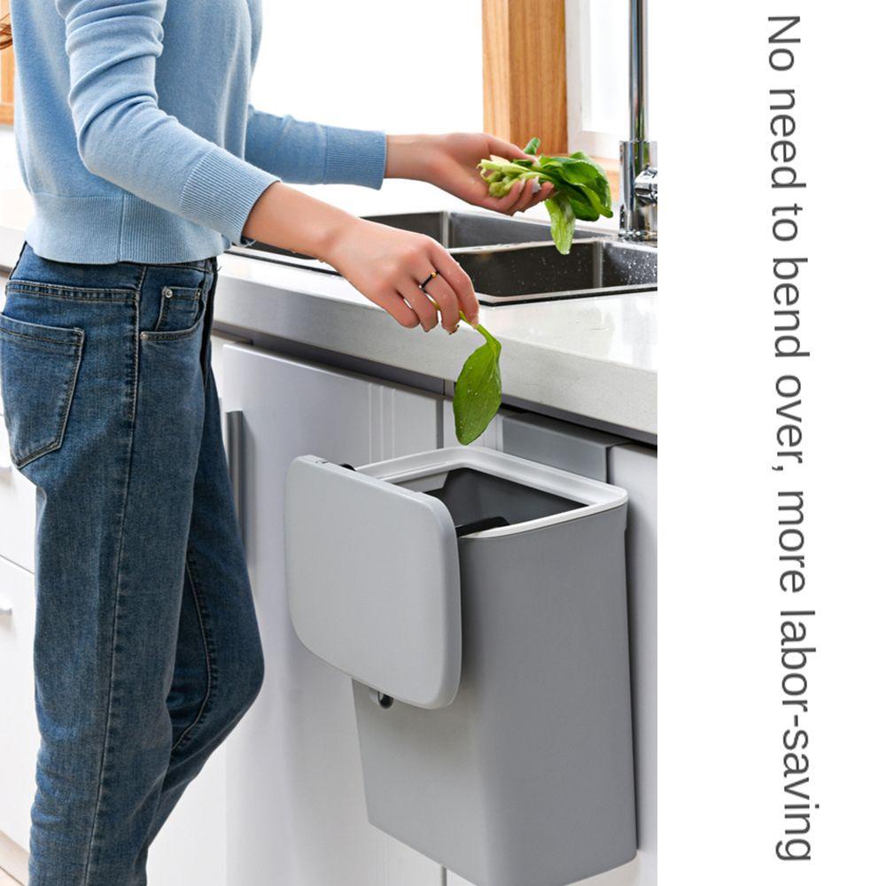 Thùng Rác 7L / 9L Có Nắp Gắn Tường Tiện Dụng Cho Gia Đình