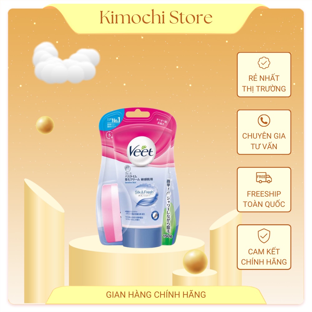 Kem tẩy lông Veet Nhật Bản cho da nhạy cảm 150g Kimochi Store