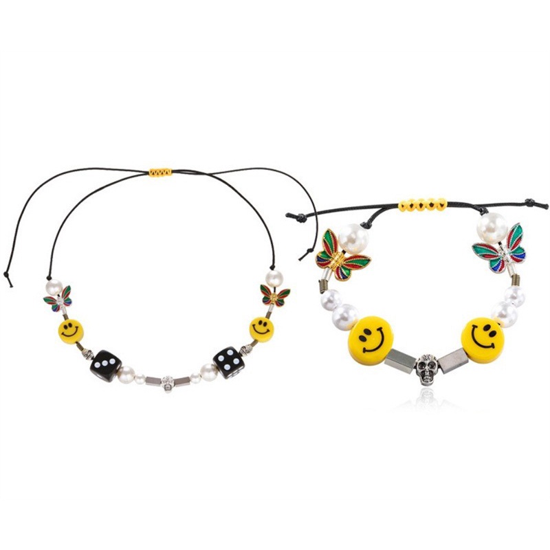 Vòng cổ/vòng tay mặt hình bướm / đầu lâu / viên xúc xắc phong cách hip hop cá tính