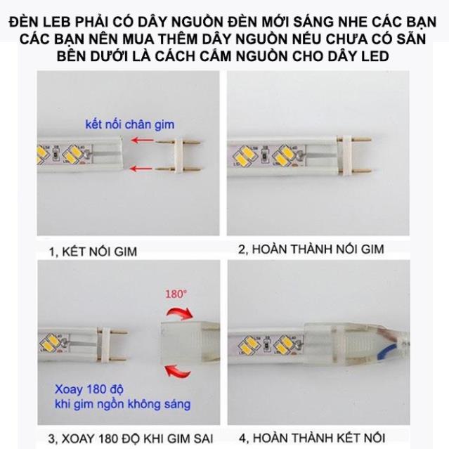 Đèn led dây màu trắng loại đôi 2 bóng siêu sáng chống nước