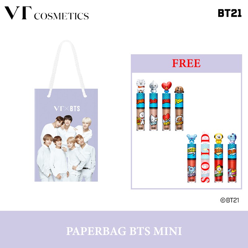 (Hàng Mới Về) Bảng Phấn Mắt Mini Màu Tím Bt21 Phiên Bản Giới Hạn