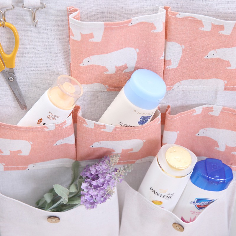 Túi treo tường bằng vải 7 ngăn tiện dụng siêu xinh - UniLabel