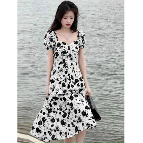 Đầm váy nữ hoa trễ vai xinh xắn với 3 màu tôn da, tôn dáng dành cho các tình yêu đi chơi