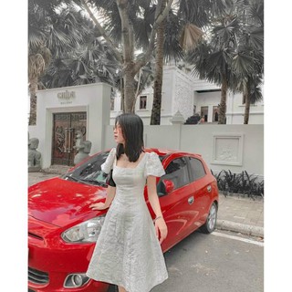 ĐẦM GẤM ĐỎ XÒE PHỐI NƠ