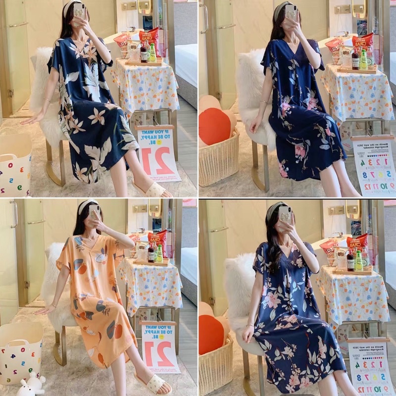 Váy lanh, đầm lanh Cotton lụa Quảng Châu họa tiết trẻ trung, mềm mát mùa hè | BigBuy360 - bigbuy360.vn