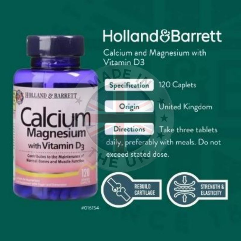Viên uống canxi, magiê và vitamin D3 120 viên.