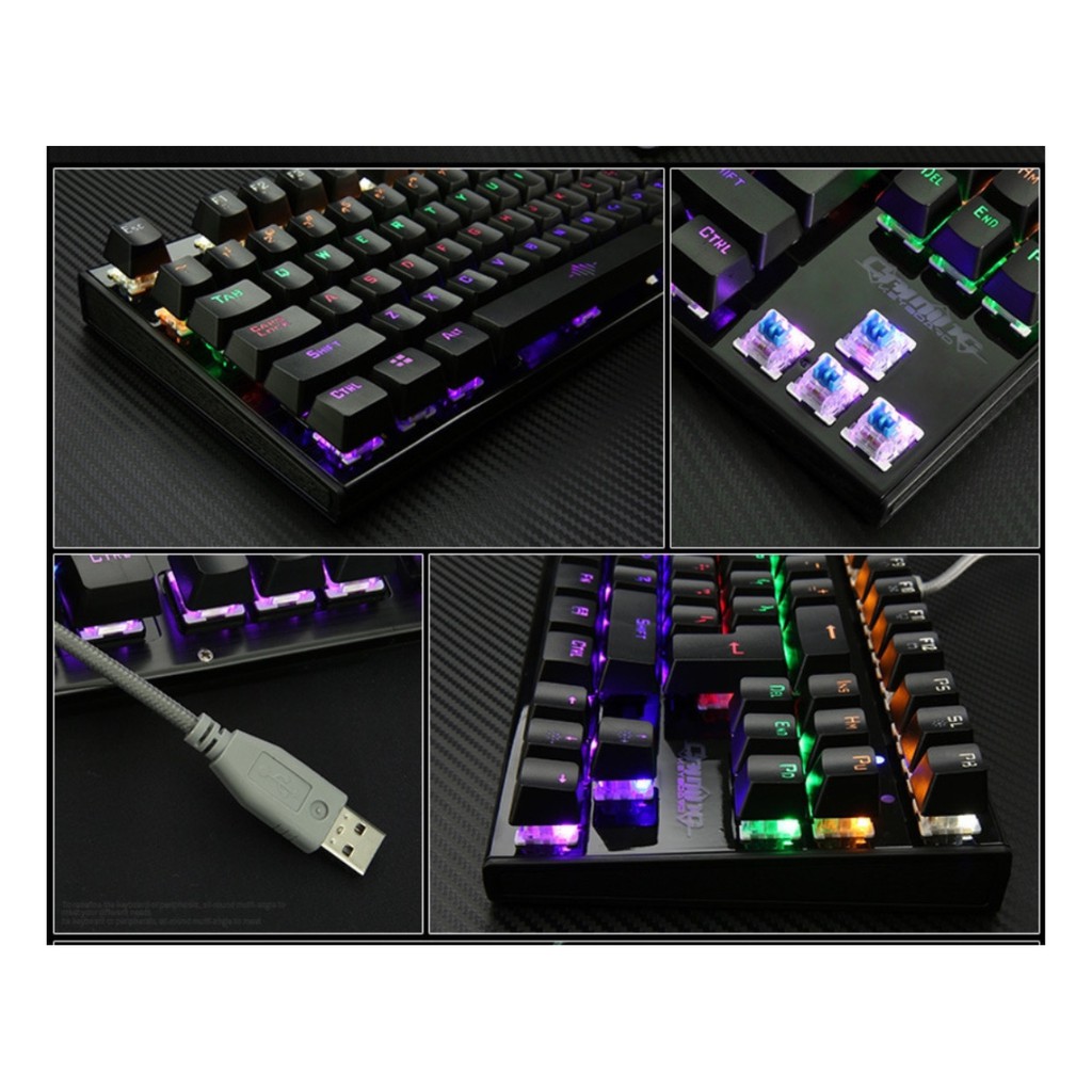 Bàn Phím Cơ Gaming K28 Pro Keyboard Có 10 Chế Độ Led Khác Nhau Siêu Đẹp + Tặng Đế Lót Tay