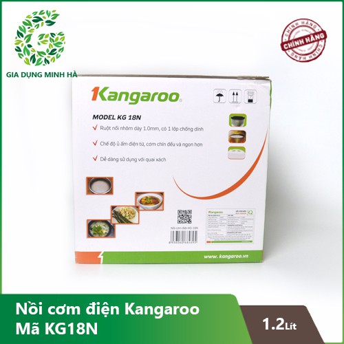 XẢ KHO THANH LY Nồi cơm điện Kangaroo 1.2 lít KG18N( Hàng trưng bày nguyên hộp bảo hành 12 tháng) | BigBuy360 - bigbuy360.vn