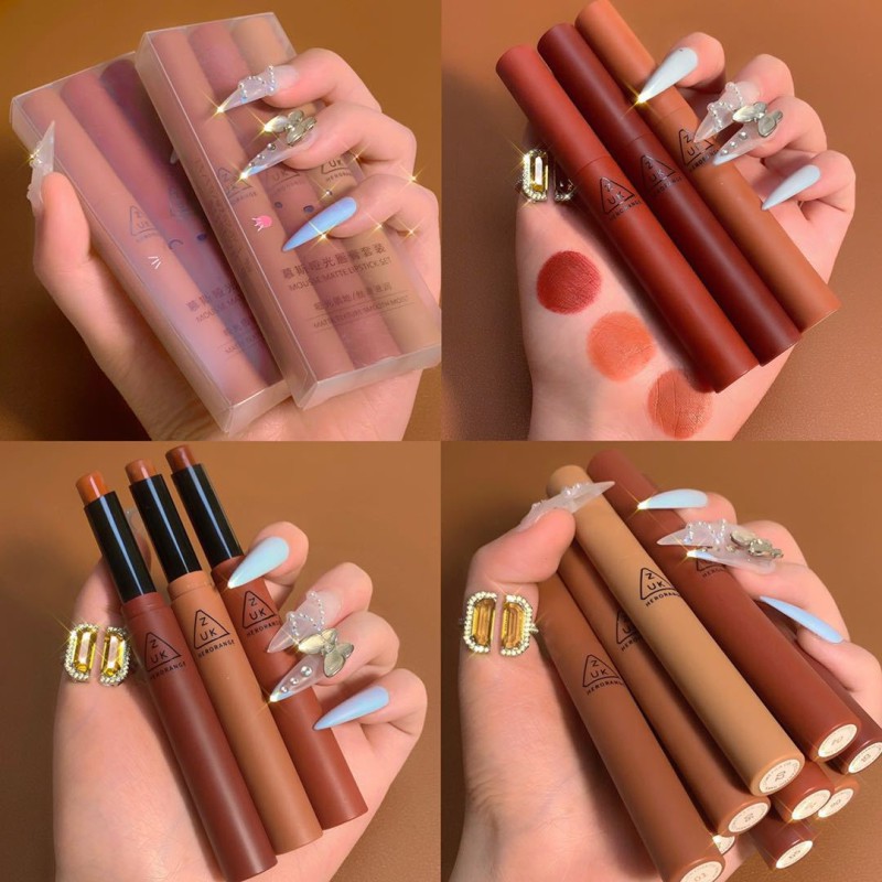 [Hàng mới về] Bộ 3 cây son lì hình điếu thuốc Herorange chuyên dụng | BigBuy360 - bigbuy360.vn