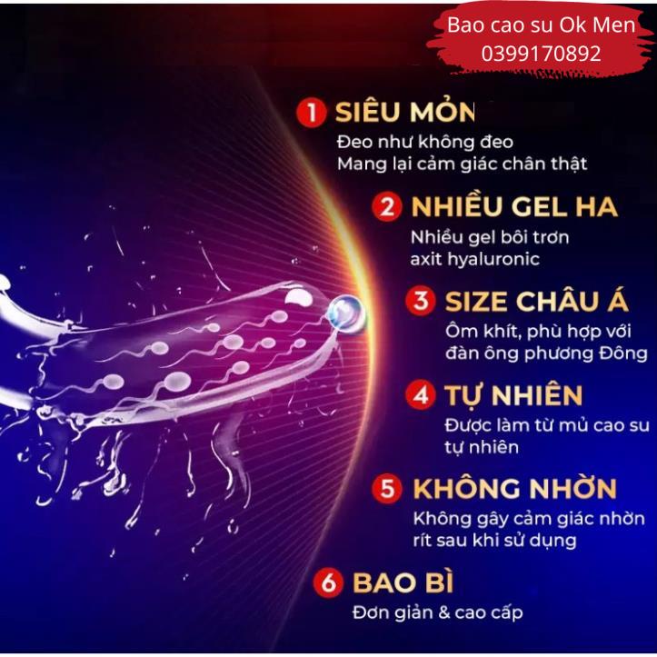 Bao Cao Su OLO 001 Có Hạt Ngọc Trai Mềm Tăng Kích Cỡ 1.5cm, BCS Siêu Mỏng, Nhiều Gel