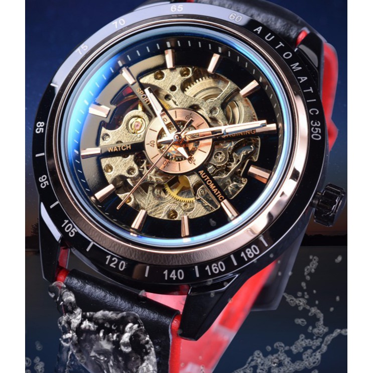 Đồng hồ nam Tevise cơ lộ máy Nhật chính hãng 829 automatic chống xước - chống nước, dây da mềm cao cấp