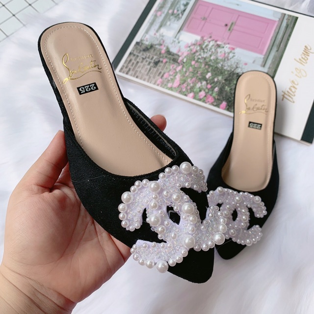 Ảnh thật I Giày sục nữ bệt da lộn tag X ngọc hàng loại 1 bọc gót sang chảnh