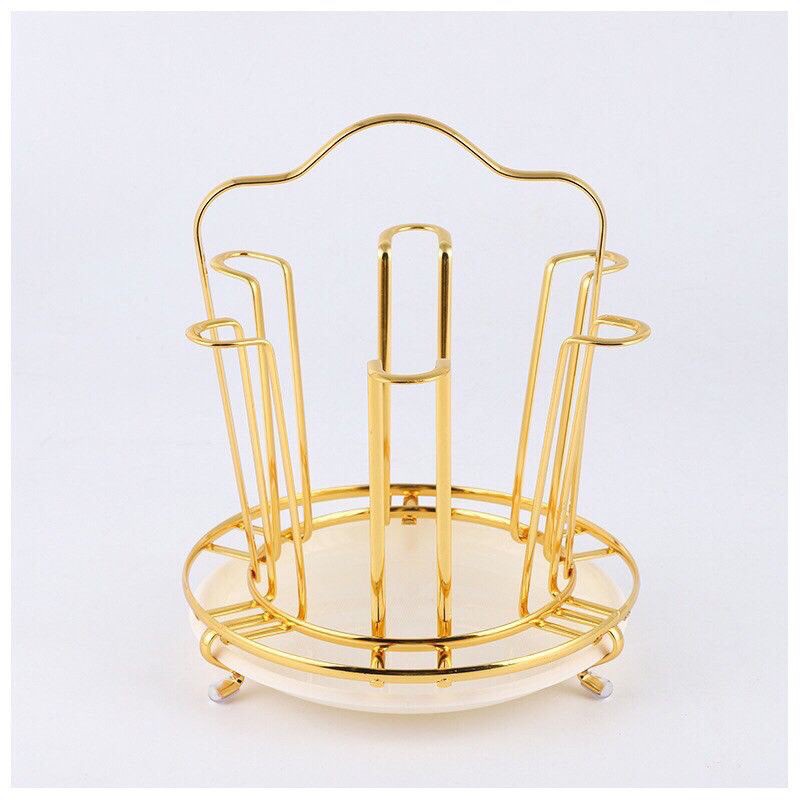 Úp cốc tròn mạ vàng có khay hứng nước KT: 24x20cm (Ảnh thật)